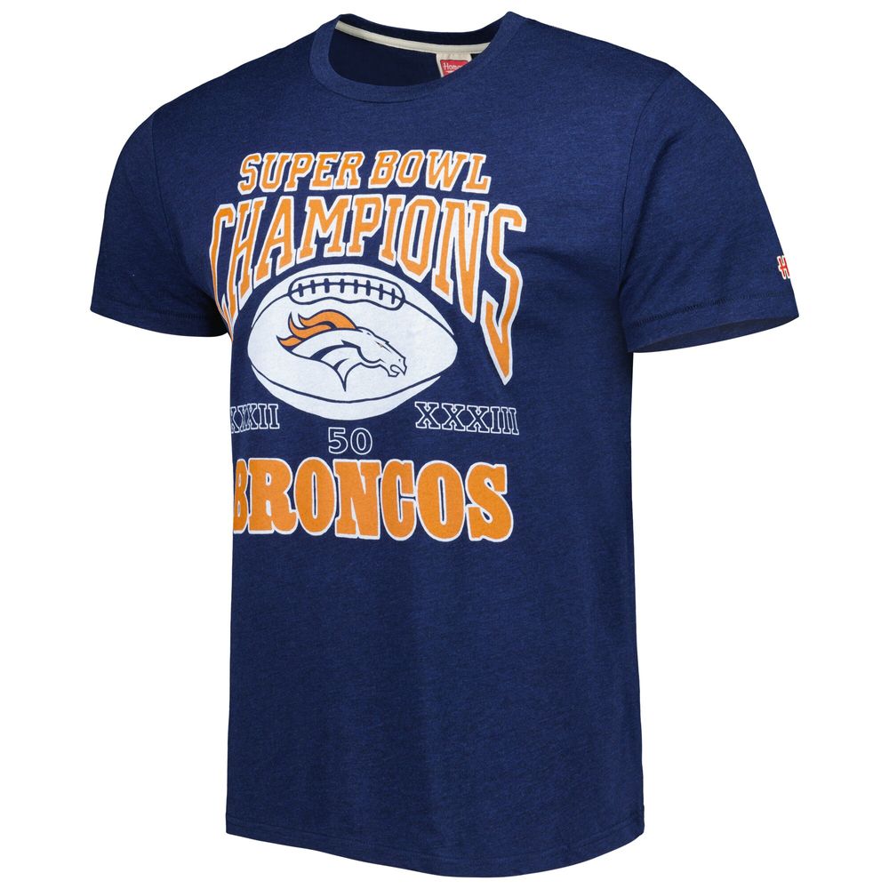 Men's Homage Navy Denver Broncos Super Bowl Classics Tri-Blend T-Shirt