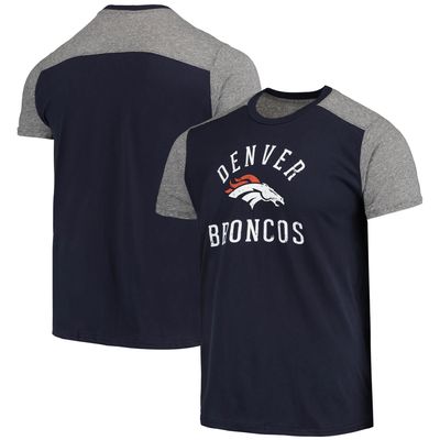 Men's Majestic Threads Navy/Gray Denver Broncos Field Goal Slub T-Shirt