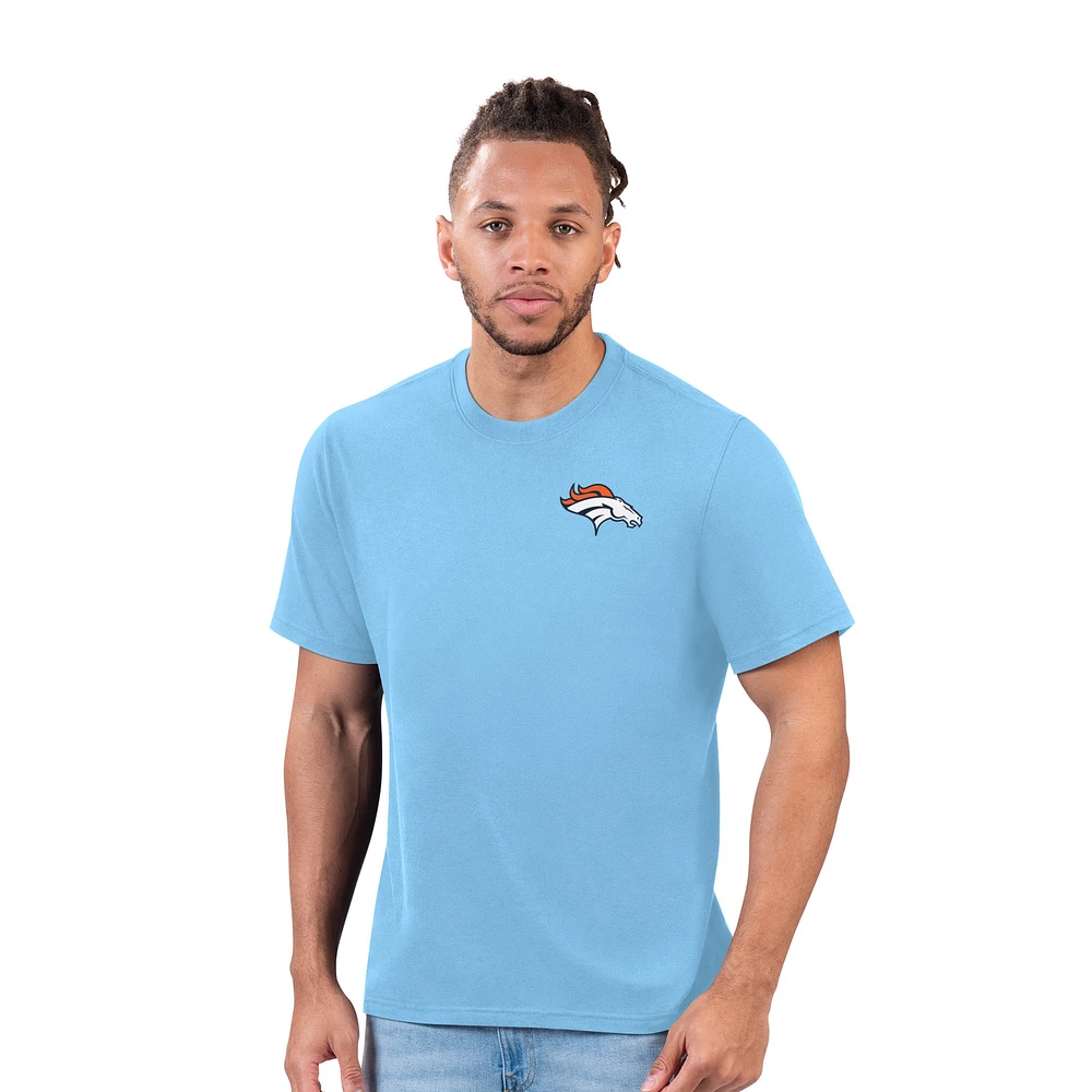 T-shirt tongs bleu clair Denver Broncos Margaritaville pour homme