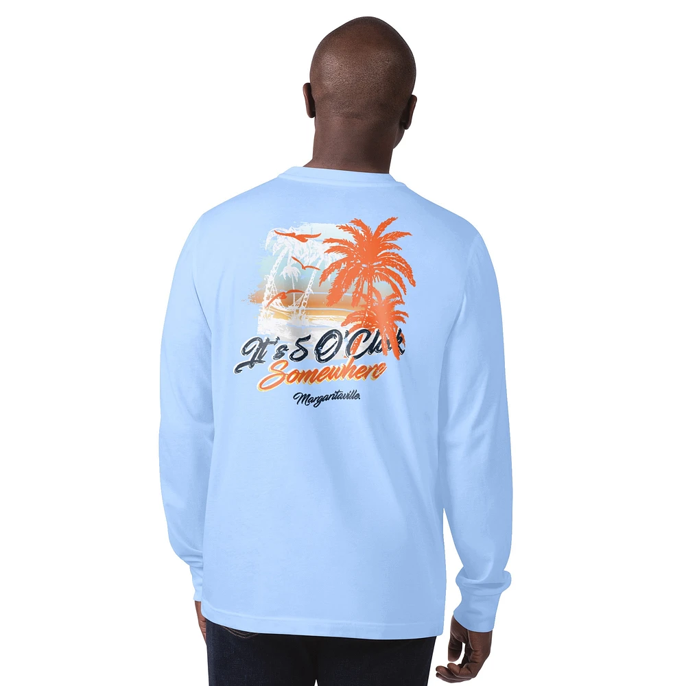 Men's Margaritaville Light Blue Denver Broncos It's Five O'Clock Somewhere Long Sleeve T-Shirt