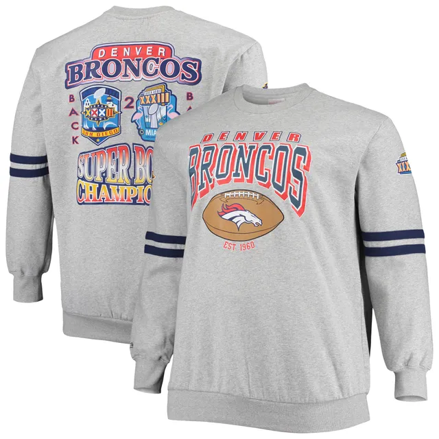 Men's Mitchell & Ness Heathered Gray Houston Texans Allover Print Fleece Pullover Sweatshirt