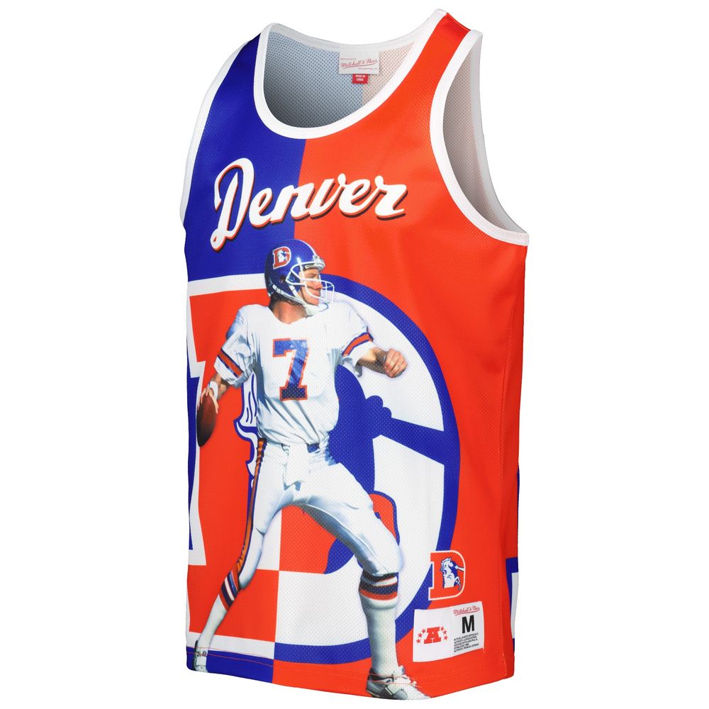 Mitchell & Ness Men's Mitchell & Ness John Elway Navy/Orange Denver Broncos  Retired Player Graphic Tank Top