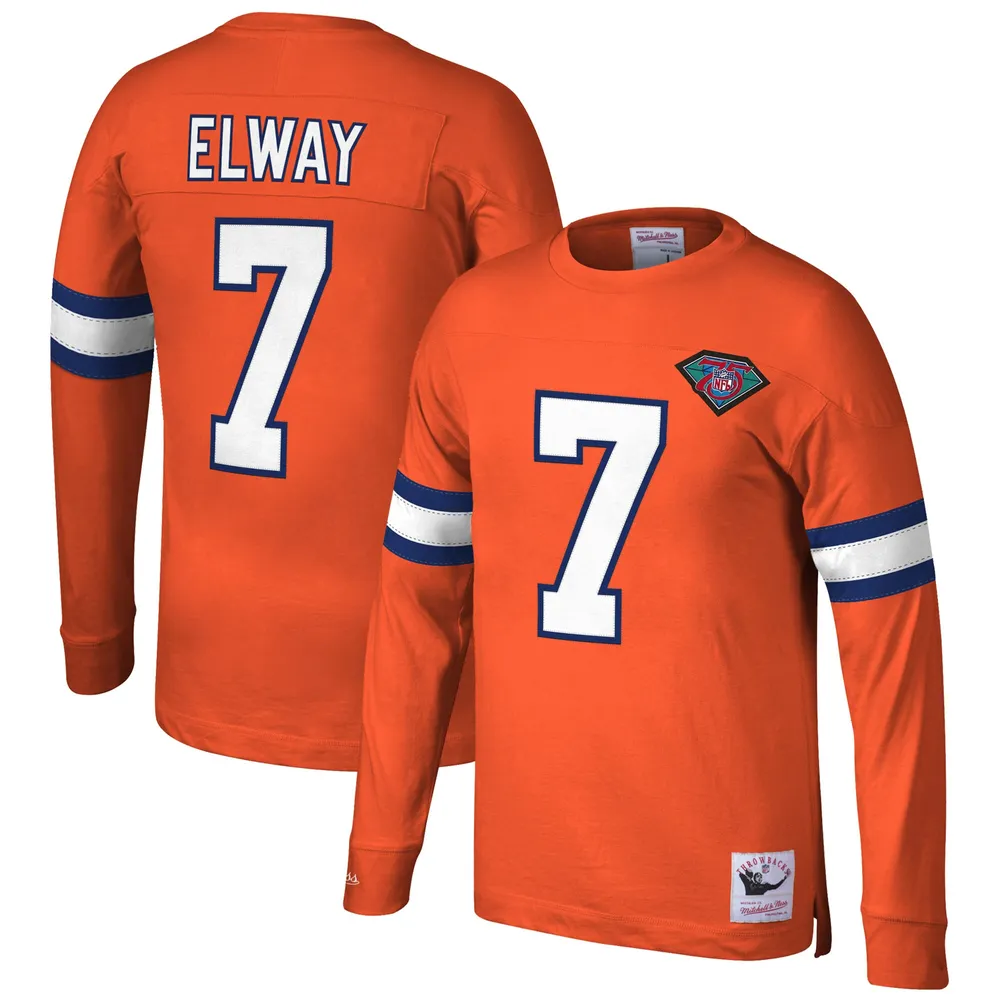 el primero leyendo barro Lids John Elway Denver Broncos Mitchell & Ness Big Tall Retired Player Name  Number Long Sleeve Top - Orange | Vancouver Mall
