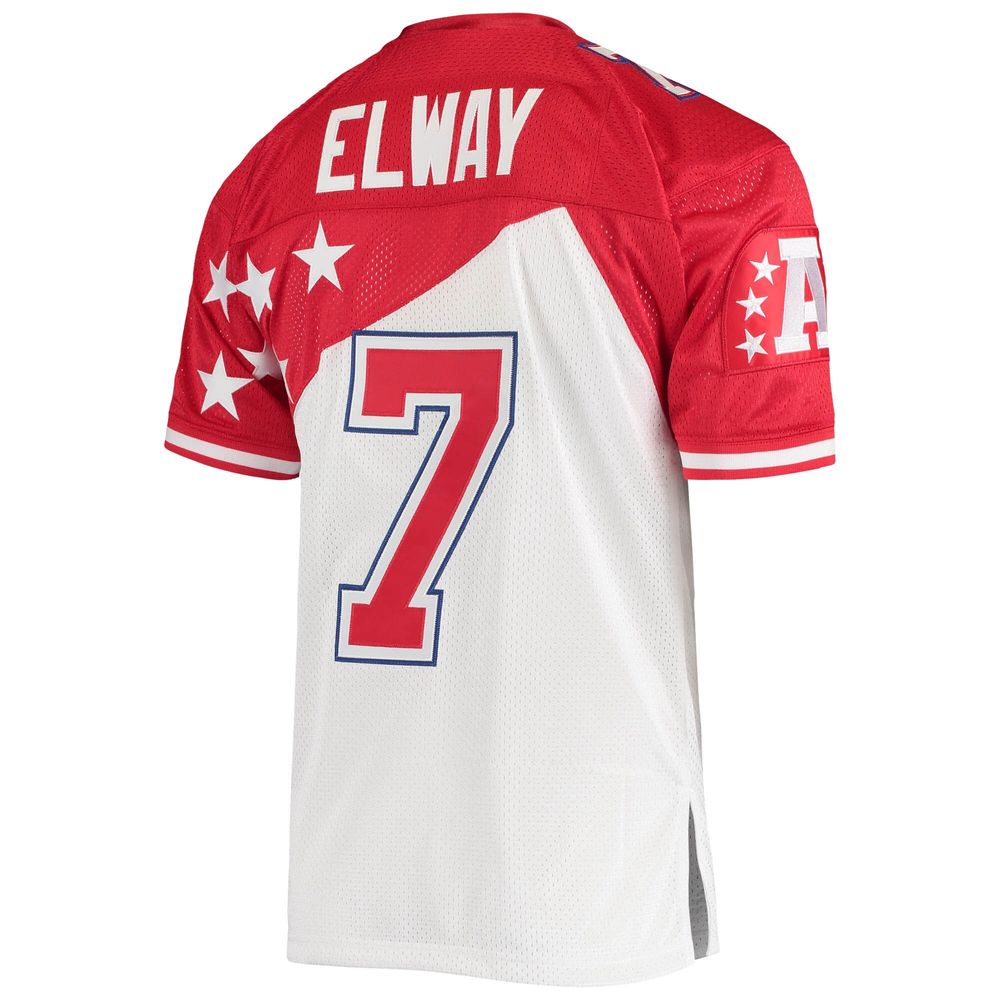 Men's Mitchell & Ness John Elway White/Red AFC 1995 Pro Bowl Authentic Jersey