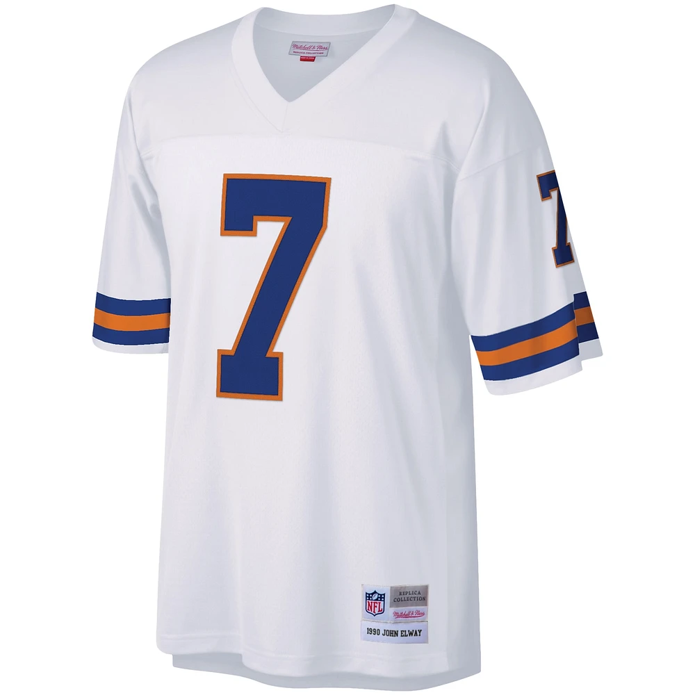 Men's Mitchell & Ness John Elway White Denver Broncos Legacy Replica Jersey