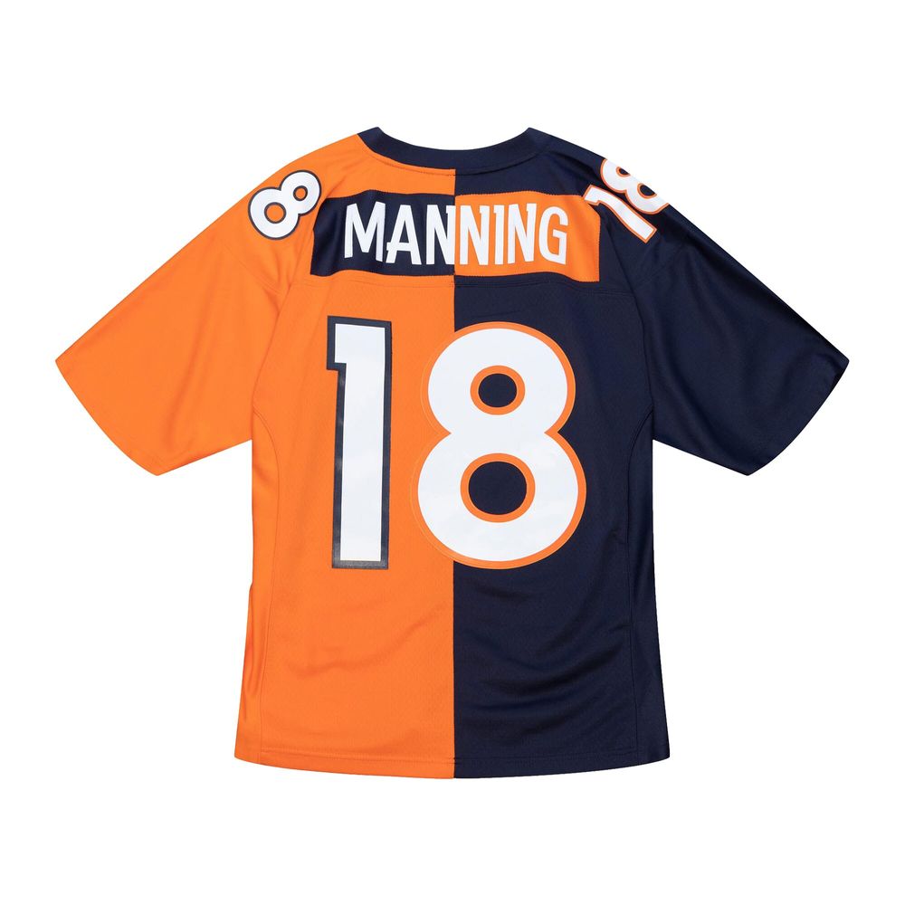 Men's Mitchell & Ness Peyton Manning Navy/Orange Denver Broncos 2015 Split Legacy Replica Jersey