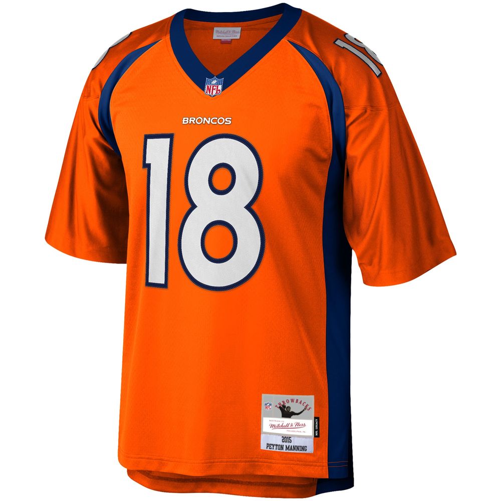 Men's Mitchell & Ness Peyton Manning Orange Denver Broncos Big Tall 2015 Retired Player Replica Jersey