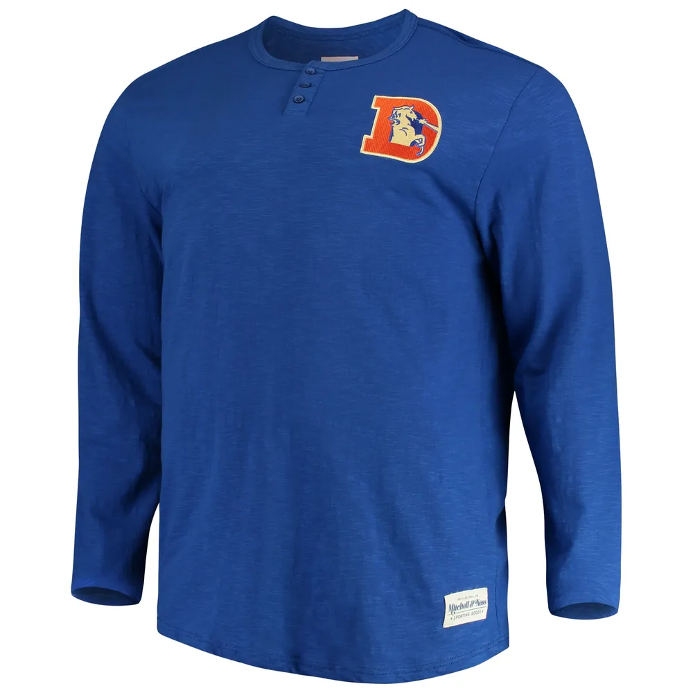 Mitchell & Ness Men's Mitchell & Ness Royal Denver Broncos Big Tall First  Round Pick Long Sleeve Henley T-Shirt