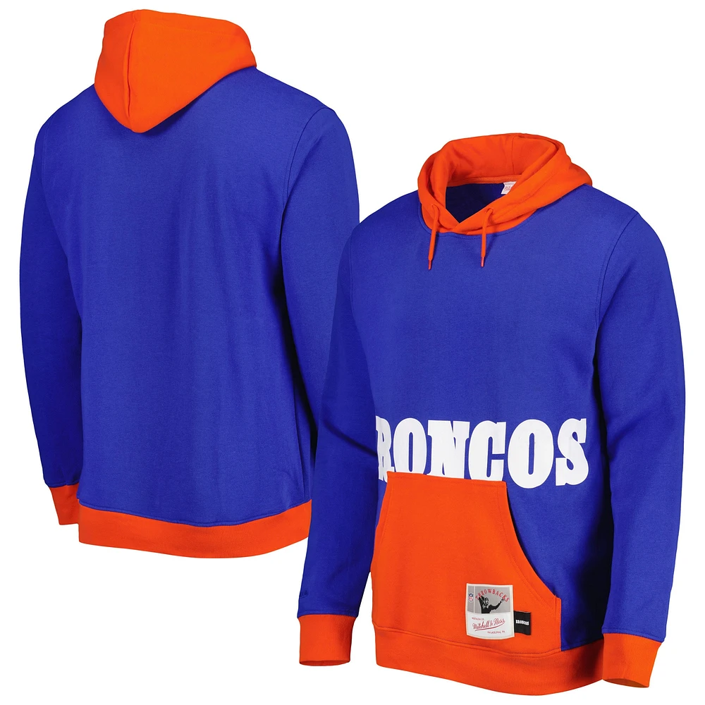 Chandail à capuchon Big Face 5.0 des Broncos de Denver Royal Mitchell & Ness pour homme