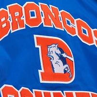 Men's Mitchell & Ness Royal Denver Broncos Double Down Satin Full-Snap Jacket