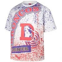 Men's Mitchell & Ness White Denver Broncos Big Tall Allover Print T-Shirt