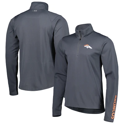 Pull demi-zippé MSX by Michael Strahan pour homme, couleur anthracite, des Denver Broncos