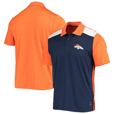 Denver Broncos MSX by Michael Strahan Challenge Color Block Performance Polo - Navy/Orange