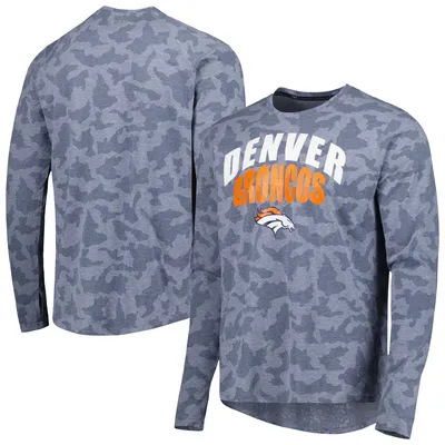 Denver Broncos MSX by Michael Strahan Performance Camo Long Sleeve T-Shirt - Navy