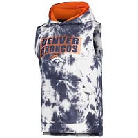 Sweat à capuche sans manches MSX by Michael Strahan pour hommes, bleu marine, Denver Broncos Resistance