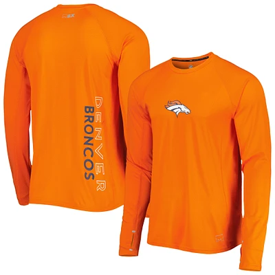 T-shirt raglan à manches longues pour homme MSX by Michael Strahan Orange Denver Broncos Interval