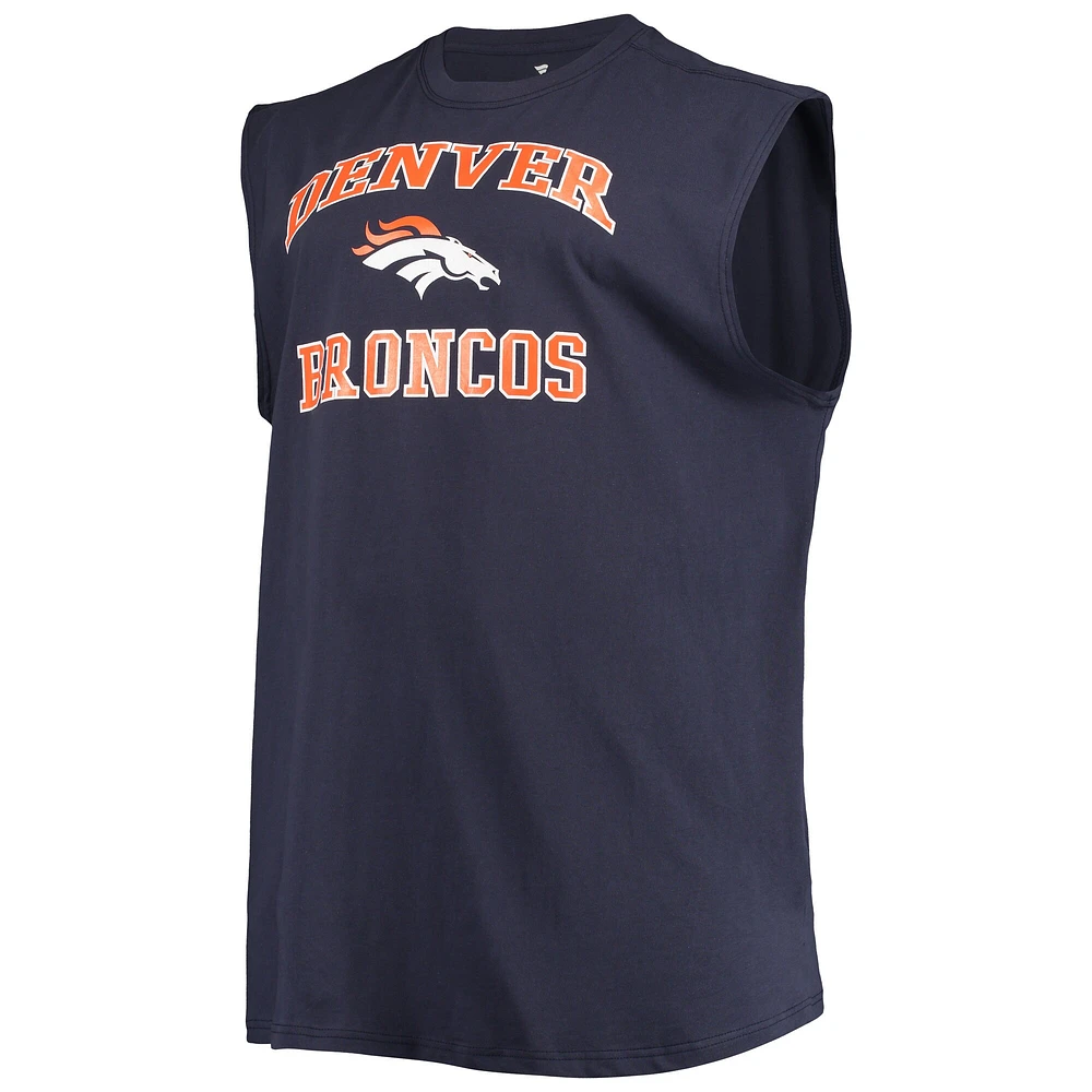 Débardeur bleu marine Denver Broncos Big & Tall Muscle pour hommes