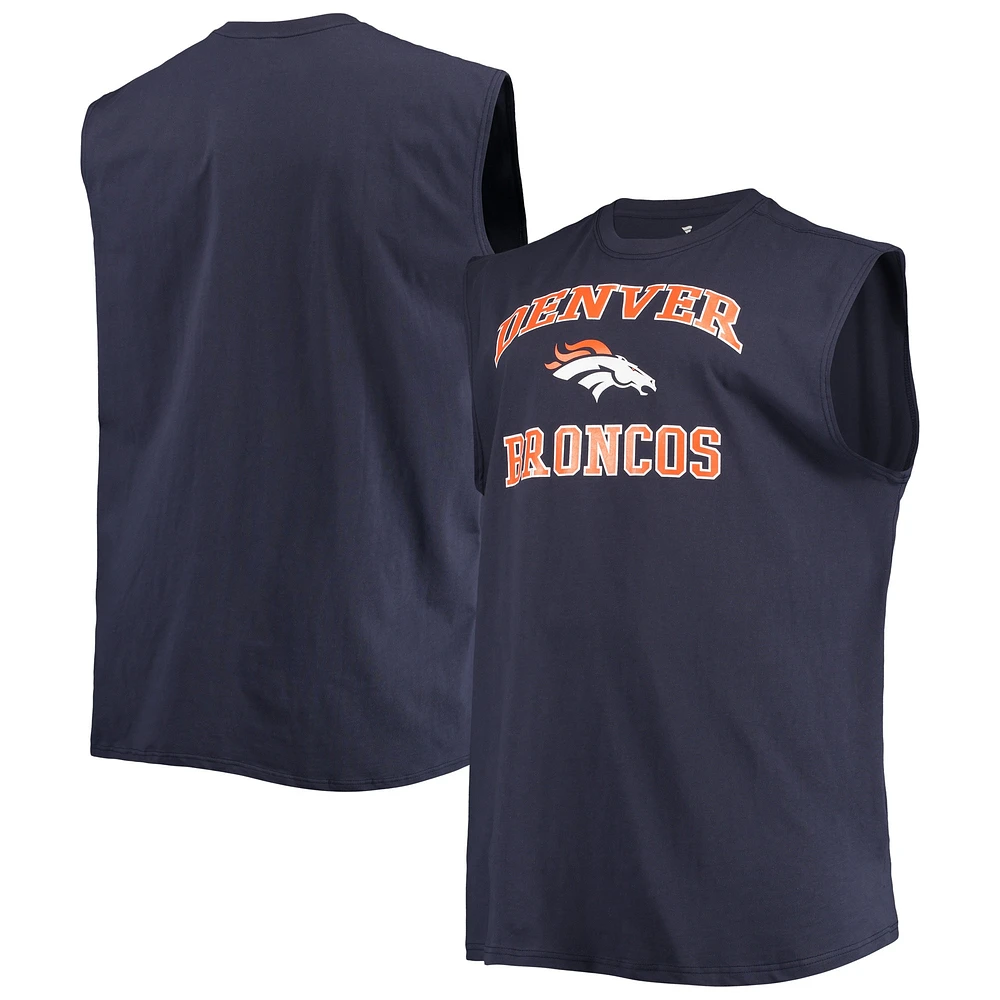 Débardeur bleu marine Denver Broncos Big & Tall Muscle pour hommes