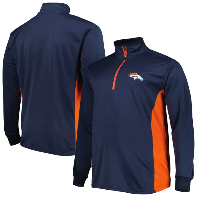 Men's Nike Navy Denver Broncos Sideline Lockup Performance Quarter-Zip Top