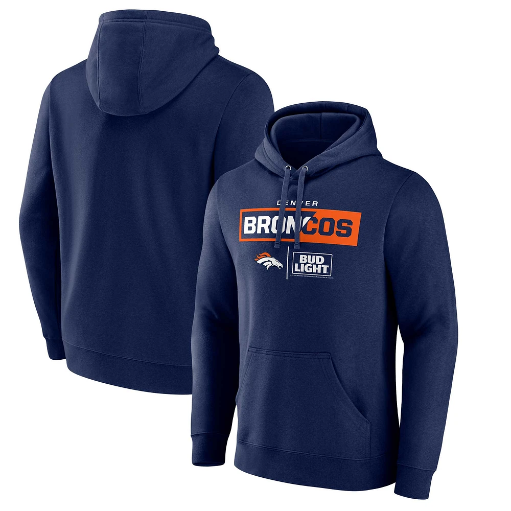 Men's Navy Denver Broncos NFL x Bud Light Pullover Hoodie