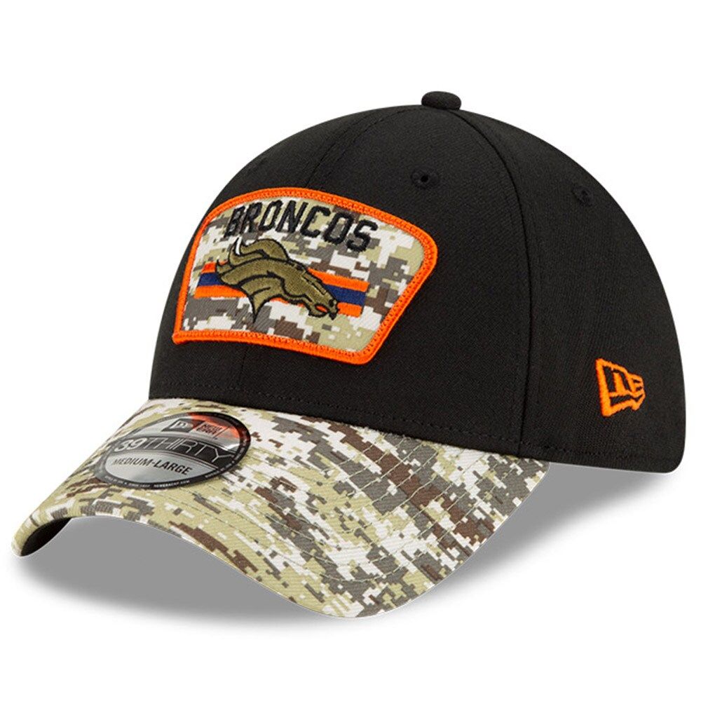 Denver Broncos New Era Camo Tone 39THIRTY Flex Hat - Black