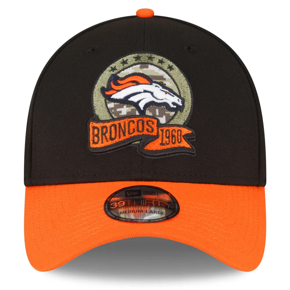 Casquette Flex New Era Denver Broncos 2022 Salute To Service 39THIRTY pour homme, noir/orange