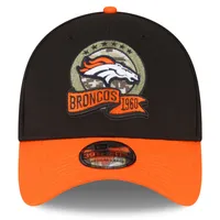 Casquette Flex New Era Denver Broncos 2022 Salute To Service 39THIRTY pour homme, noir/orange