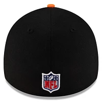 Casquette New Era 39THIRTY Flex noire/orange pour homme des Broncos de Denver 2025 la NFL