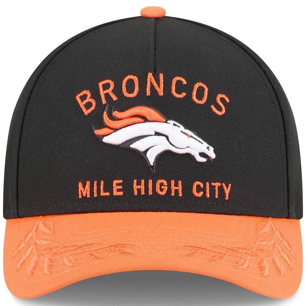 Men's New Era /Orange Denver Broncos 2025 NFL Draft 9FORTY A-Frame M-Crown Adjustable Hat