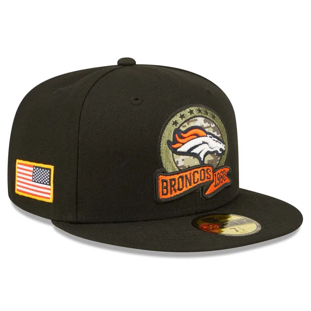 Denver Broncos 7 - 1/2 fitted Hat New Era 59FIFTY Hat Cap Orange Adult flat  bill