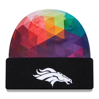 Bonnet en tricot à revers NFL Crucial Catch New Era noir Denver Broncos 2023 pour hommes