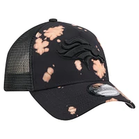 Men's New Era Black Denver Broncos Bleached 9FORTY A-Frame Adjustable Hat