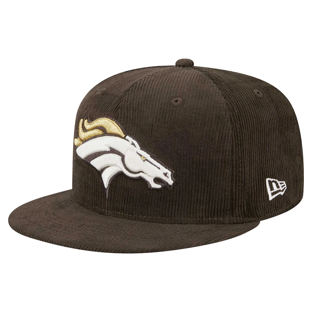 Casquette ajustée 59FIFTY Choco Cord de Denver Broncos marron New Era pour homme