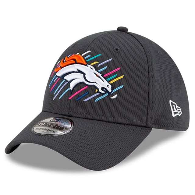 Casquette New Era Charcoal Denver Broncos 2021 NFL Crucial Catch pour homme - 39THIRTY Flex