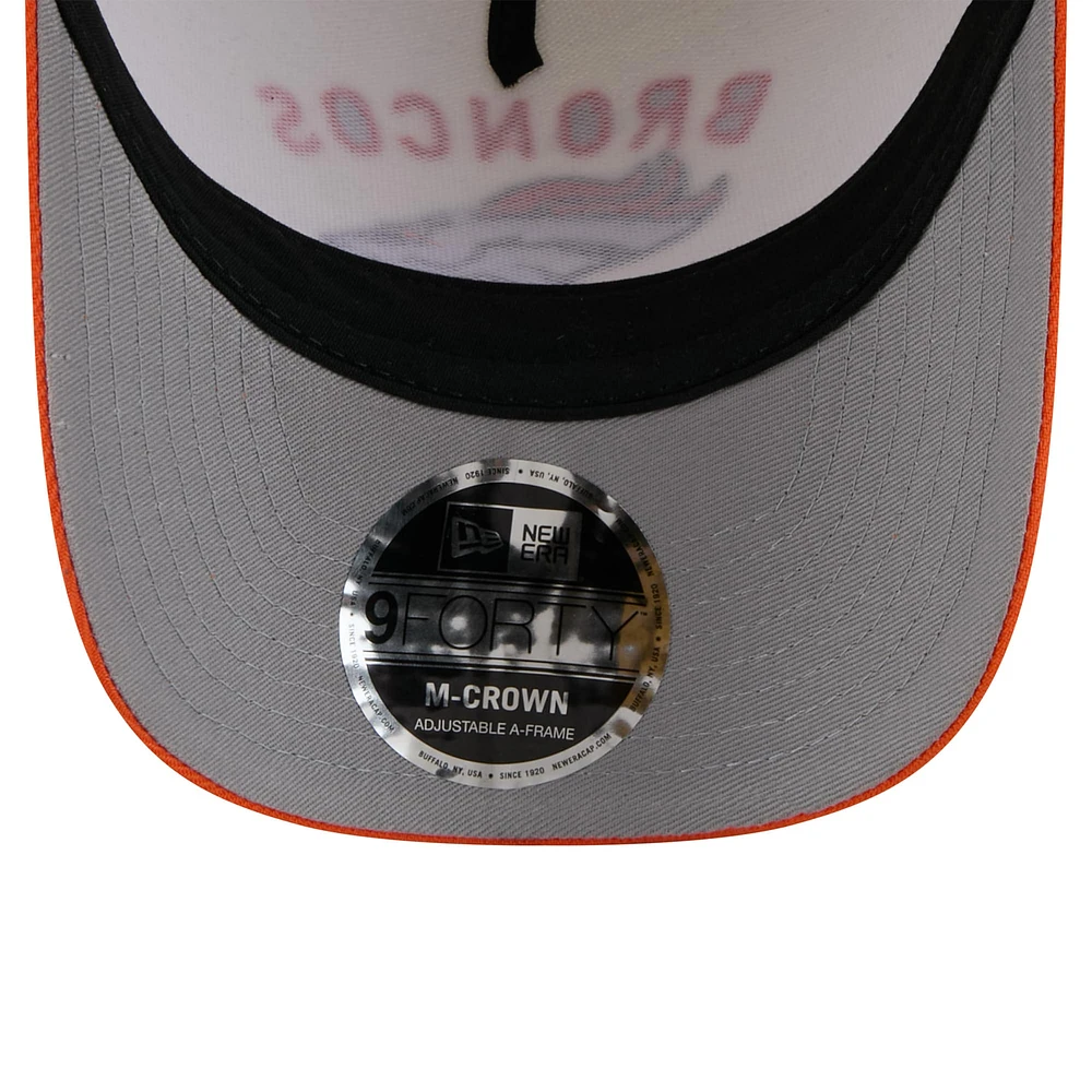 Men's New Era /Orange Denver Broncos 2025 NFL Draft 9FORTY A-Frame M-Crown Adjustable Hat