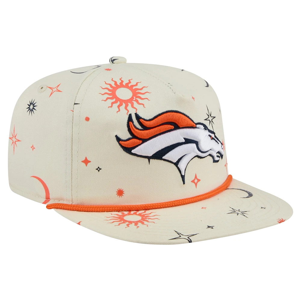 Men's New Era Cream Denver Broncos Celestial Golfer Adjustable Hat