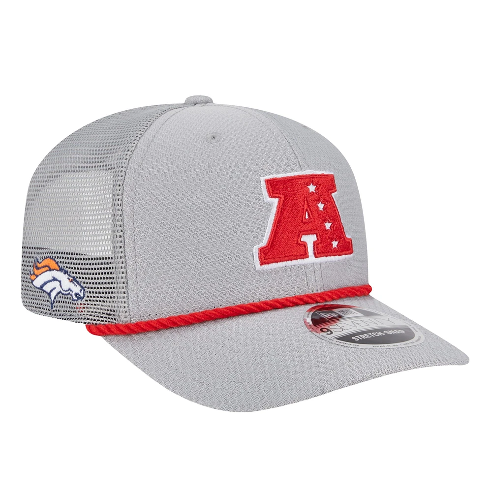 Men's New Era  Gray Denver Broncos 2025 Pro Bowl 9SEVENTY Stretch-Snap Hat