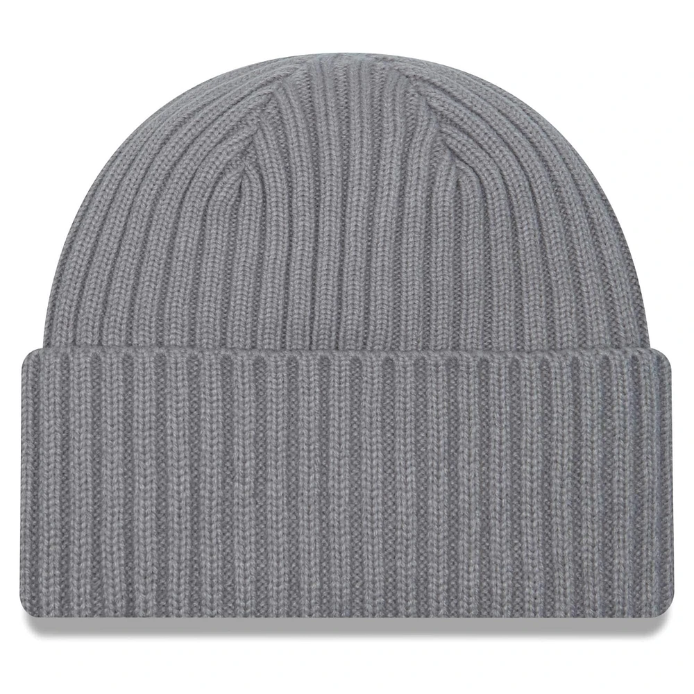 Bonnet en tricot à revers New Era pour hommes, gris chin