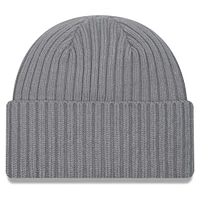 Bonnet en tricot à revers New Era pour hommes, gris chin