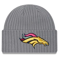 Bonnet en tricot à revers New Era pour hommes, gris chin