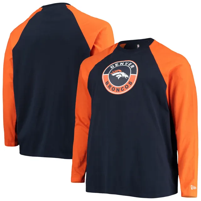 Men's New Era Orange Chicago Bears Throwback Raglan Long Sleeve T-Shirt