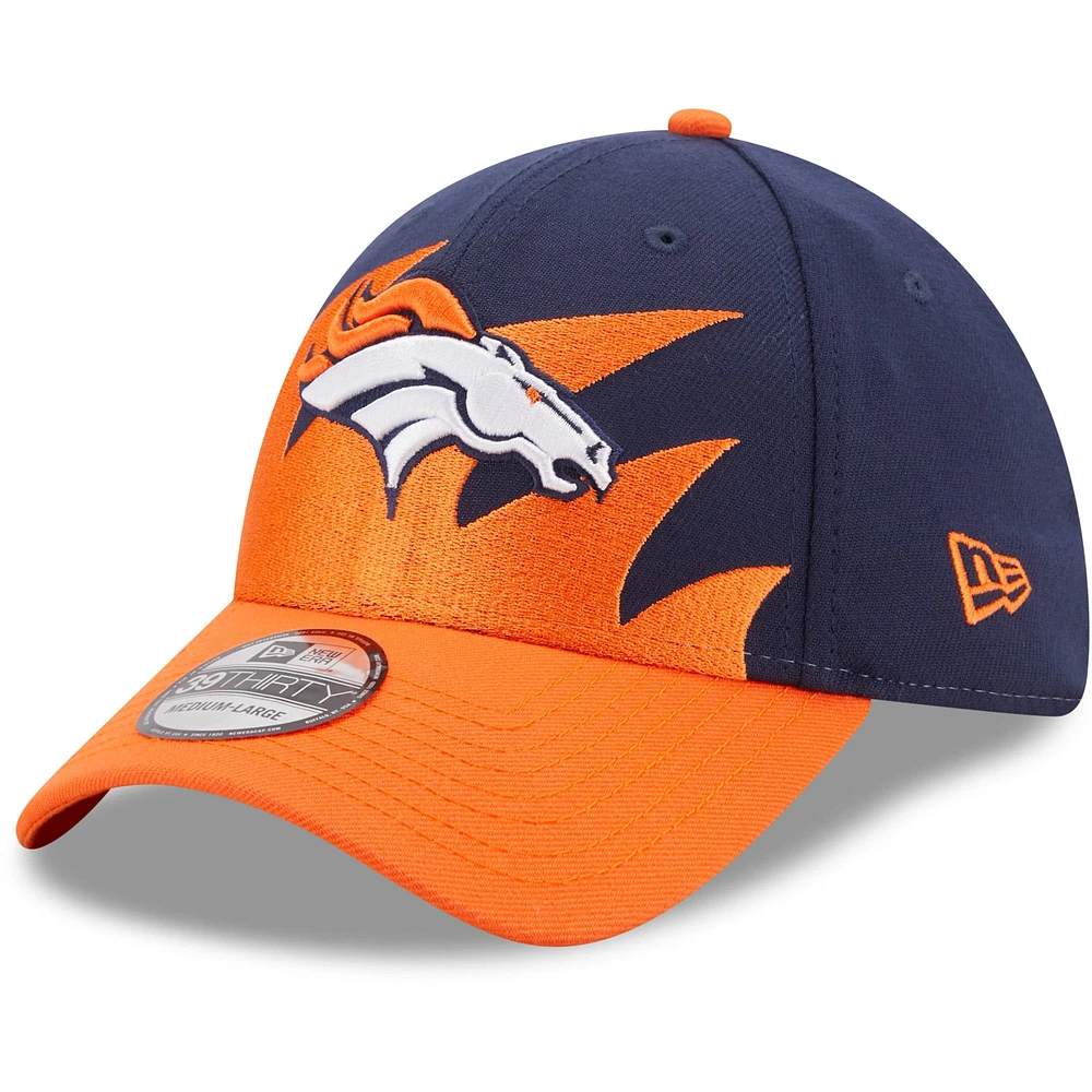 Denver Broncos Surge 39THIRTY bleu marine/orange pour hommes - Casquette flex