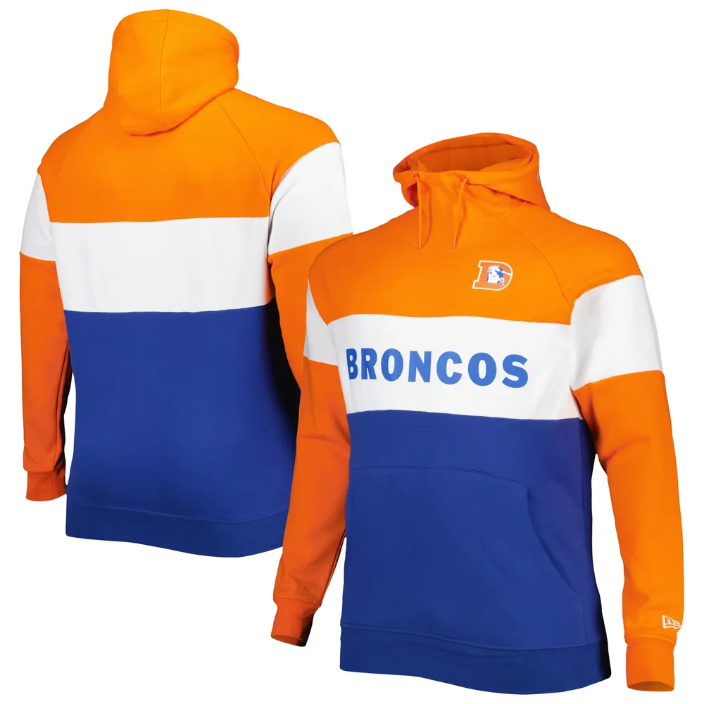 Men's New Era Royal Denver Broncos Throwback Raglan Long Sleeve T-Shirt