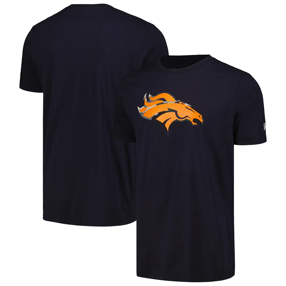 T-shirt bleu marine avec logo camouflage Denver Broncos New Era pour hommes