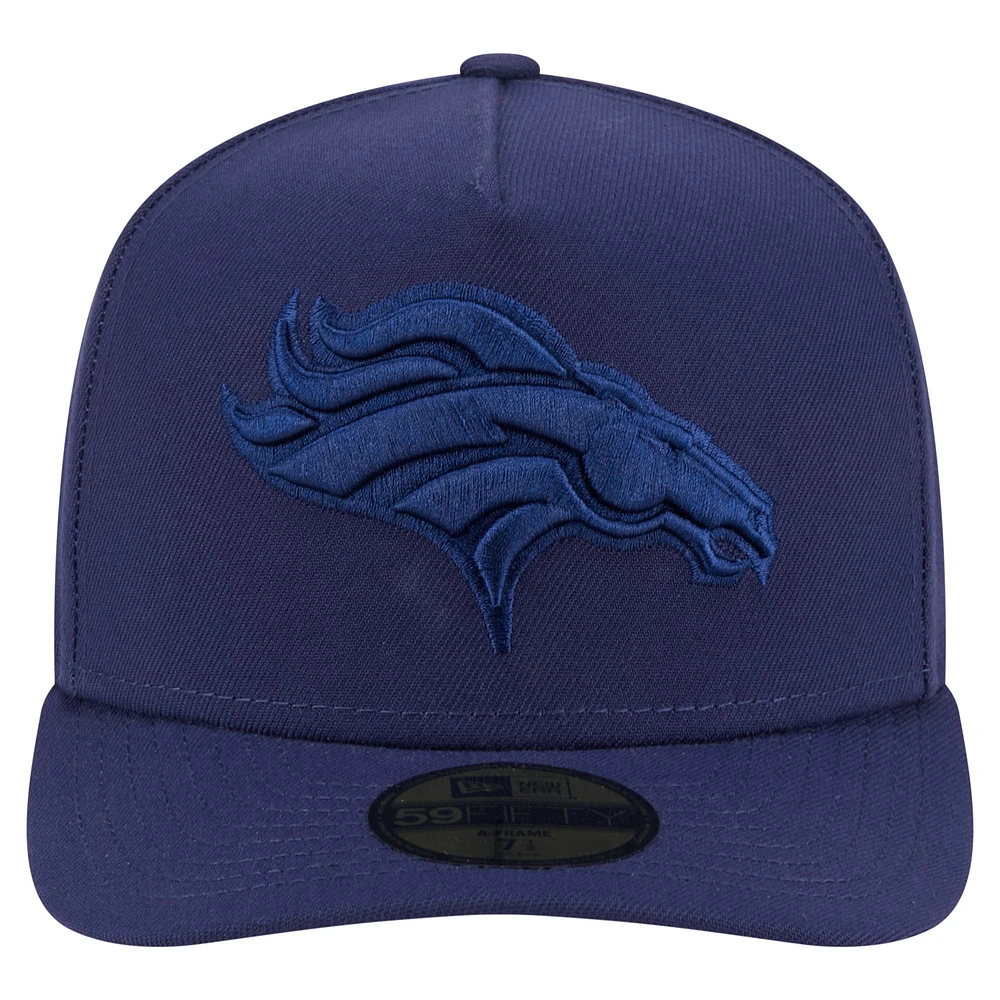 Men's New Era Navy Denver Broncos Color Pack A-Frame 59FIFTY Fitted Hat
