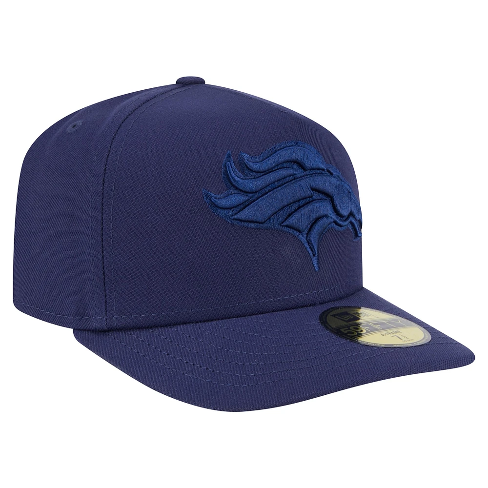 Men's New Era Navy Denver Broncos Color Pack A-Frame 59FIFTY Fitted Hat