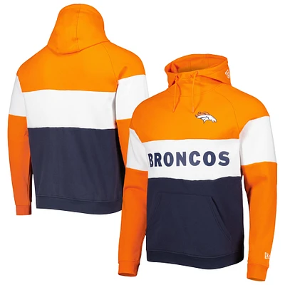 Sweat à capuche pour homme New Era bleu marine Denver Broncos Colorblock Current