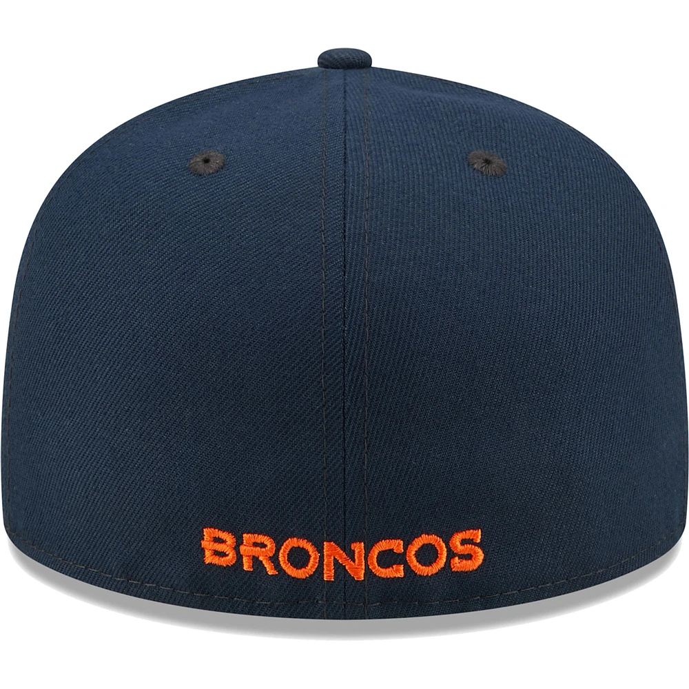 Casquette ajustée 59FIFTY Flawless des Broncos de Denver New Era bleu marine pour homme