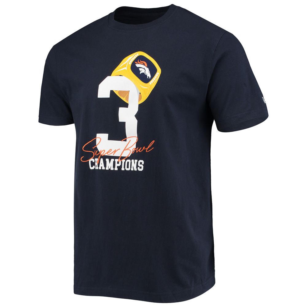 Men's New Era Navy Denver Broncos Local Count the Rings T-Shirt