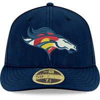 Casquette ajustée 59FIFTY à profil bas des Denver Broncos Omaha pour homme New Era bleu marine